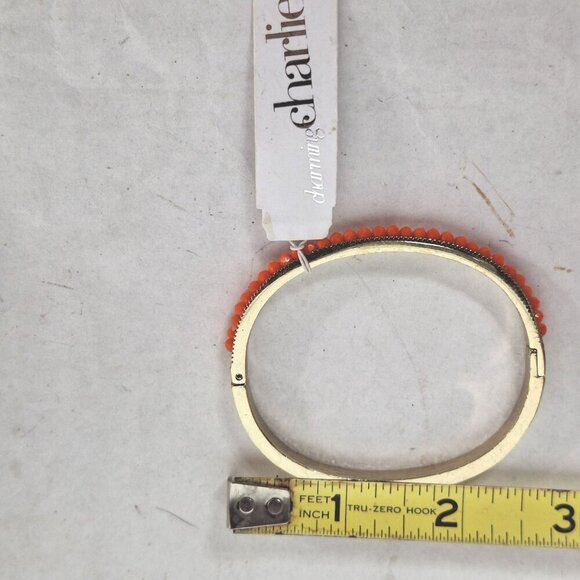 Charming Charlie Orange Gold Faceted Stone Bangle Bracelet - Picture 8 of 8